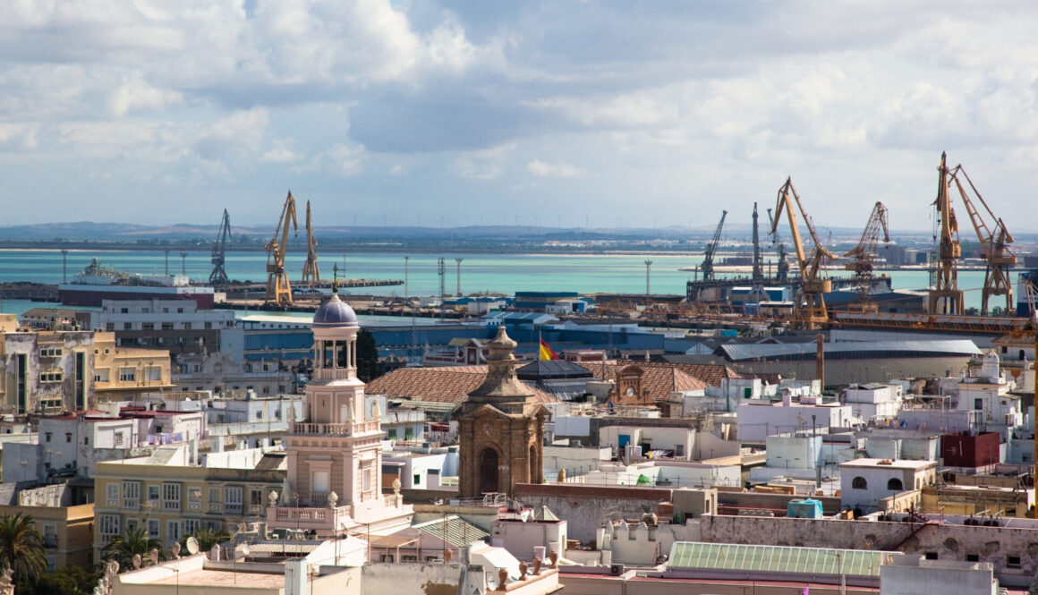 A distant view on port of Cadiz